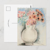 Roze bloemen in een vaas | Christopher Wood Briefkaart (Voorkant / Achterkant)