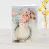 Roze bloemen in een vaas | Christopher Wood Kaart (Gele Bloem)