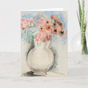 Roze bloemen in een vaas Christopher Wood Kaart