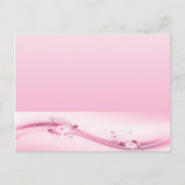 Roze bloemen in golven briefkaart (Voorkant)