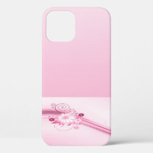 Roze bloemen in golven iPhone 12 pro hoesje