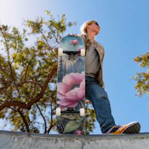 Roze Bloemen in het Bos Skateboard