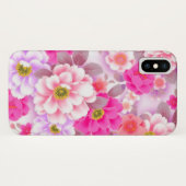 Roze bloemen iPhone X Hoesje (Achterkant (horizontaal))