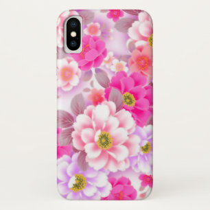 Roze bloemen iPhone X Hoesje