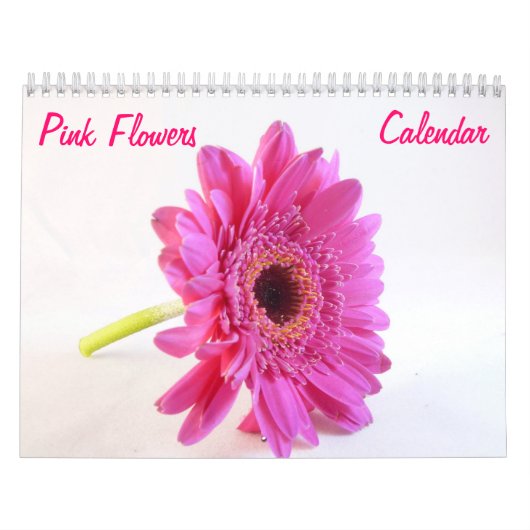 Roze Bloemen Jaarkalender Kalender (Hoes)
