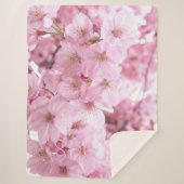 Roze Bloemen Japanse Kersenbloesem Sherpa Deken (Voorkant)