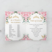 Roze Bloemen Jurk Goud Quinceañera Orde van Evenem Programma (Binnen)