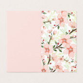 Roze bloemen kaart (Buitenkant ongevouwen)