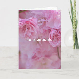  roze bloemen kaart