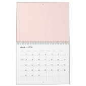 Roze bloemen kalender (Mar 2026)