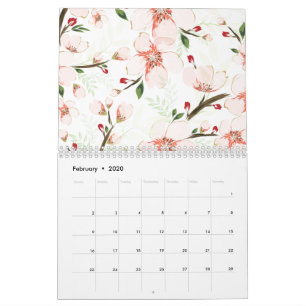 Roze bloemen kalender