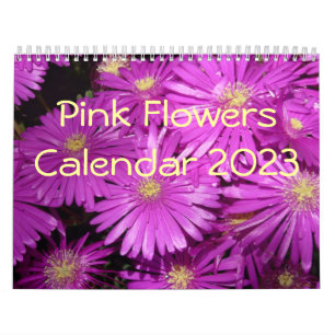 Roze Bloemen Kalender 2023 met Grote Aantallen