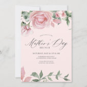 Roze bloemen kalligrafie script Moederdag brunch Kaart (Voorkant)