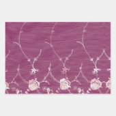 Roze Bloemen Kant Inpakpapier Vel (Voorkant)