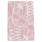 Roze Bloemen Kant Medium Cadeauzakje (Voorkant)