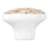  Roze Bloemen Keramische Knop (Zijkant)