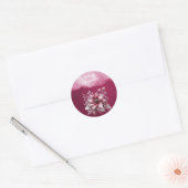 Roze Bloemen Kerst sticker (Envelop)