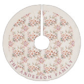  Roze Bloemen Kerstboom Rok (Voorkant)