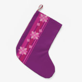 Roze bloemen kleine kerstsok (Voorkant (Hangend))