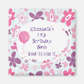 Roze bloemen kotterij fel bedankt verjaardag magneet (Voorkant)