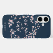 Roze Bloemen Krans iPhone Case voor Beste Mam (Achterkant (horizontaal))