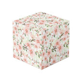 Roze bloemen kubus (Voorkant hoekig)