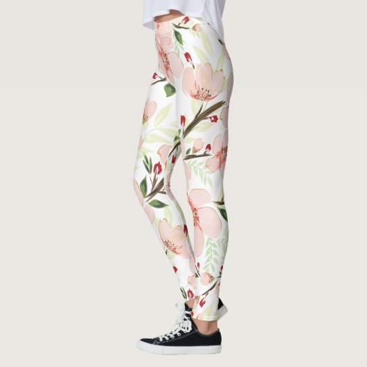 Roze bloemen leggings (Links)