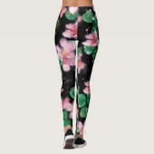 roze bloemen leggings (Achterkant)