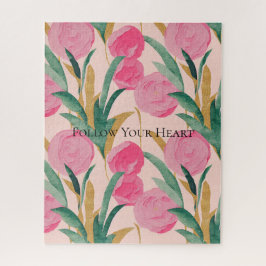 Roze bloemen legpuzzel