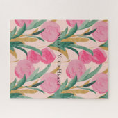 Roze bloemen legpuzzel (Horizontaal)