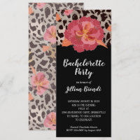 Roze Bloemen Leopard Print Bachelorette Party