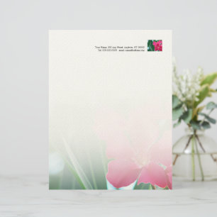 Roze Bloemen Letterhead Briefhoofd