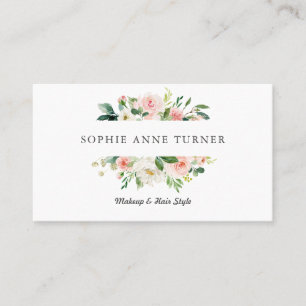 Roze Bloemen Lijst Make-up Artiest Haarstijl Visitekaartje