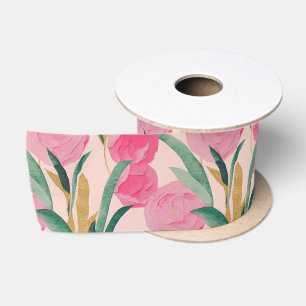 Roze bloemen lint