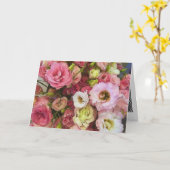 Roze Bloemen Lisianthus Kaart (Gele Bloem)