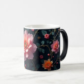 Roze bloemen magische mok (Voorkant rechts)