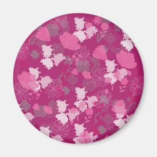 roze bloemen magneet