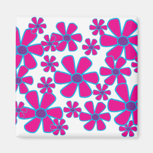 Roze bloemen Magnet Magneet