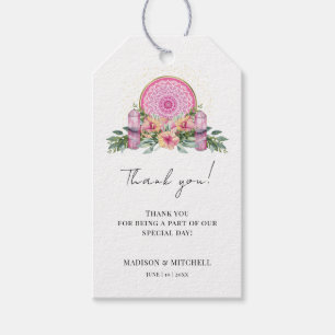 Roze Bloemen Mandala Kristallen Metafysische Bruil Cadeaulabel