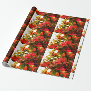 Roze Bloemen Matte Wrapping Papier