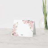 Roze Bloemen Meisje Baby shower Baby in Bloom Gevo Bedankkaart (Achterkant)