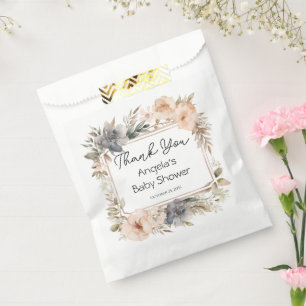 Roze Bloemen Meisje Baby shower Bedankzakje