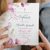 Roze Bloemen Meisje Doop Doop Doop Kaart