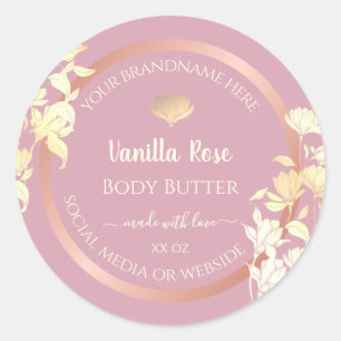 Roze Bloemen met Productverpakkingen Etiketten Blo