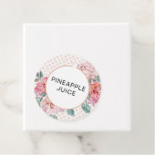 Roze Bloemen Mimosa Bar Fles Labels (In situ)