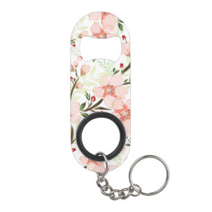 Roze bloemen mini flessenopener