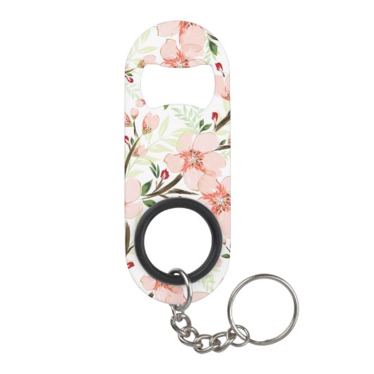 Roze bloemen mini flessenopener (Achterkant)