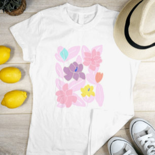 Roze bloemen modern mooie mode vrouwelijk t-shirt