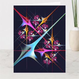 Roze Bloemen Moderne Abstracte Kunst Kleurenpatroo Bedankkaart