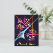 Roze Bloemen Moderne Abstracte Kunst Kleurenpatroo Briefkaart (Staand voorkant)